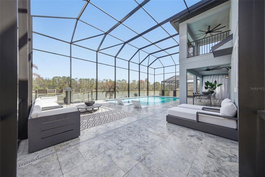 Exterior details and patio area of a home in Whispering Oaks Preserve, Wesley Chapel (Image 32). Exterior details and patio area of a home in Whispering Oaks Preserve, Wesley Chapel (Image 32).