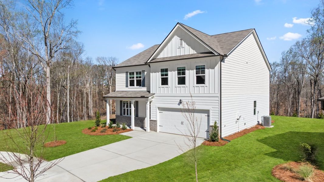 Representative exterior photo of a completed home built from the Hanover by D.R. Horton in Braselton Village, Braselton, GA (Image 19).