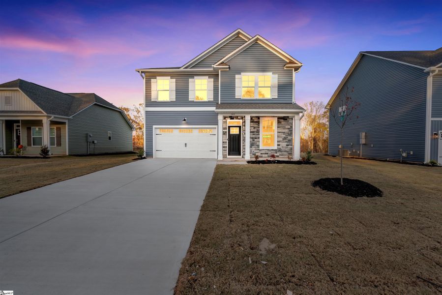 Front exterior of a new home in Lynbrook, Boiling Springs, SC, highlighting curb appeal (Image 2).