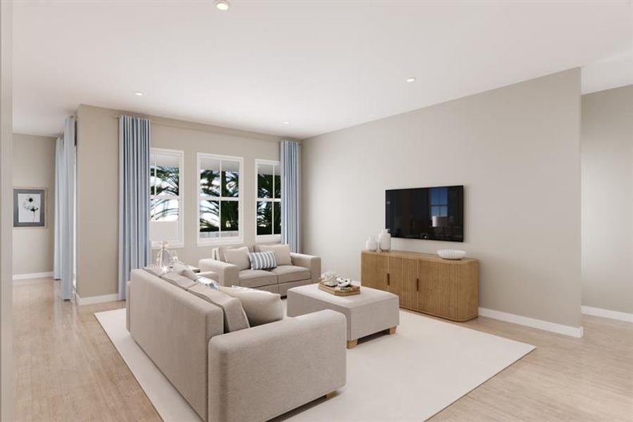 Representative furnished interior of a home built from the Heritage Bay by Ryan Homes in Lake Mattie Preserve, Auburndale (Image 2).