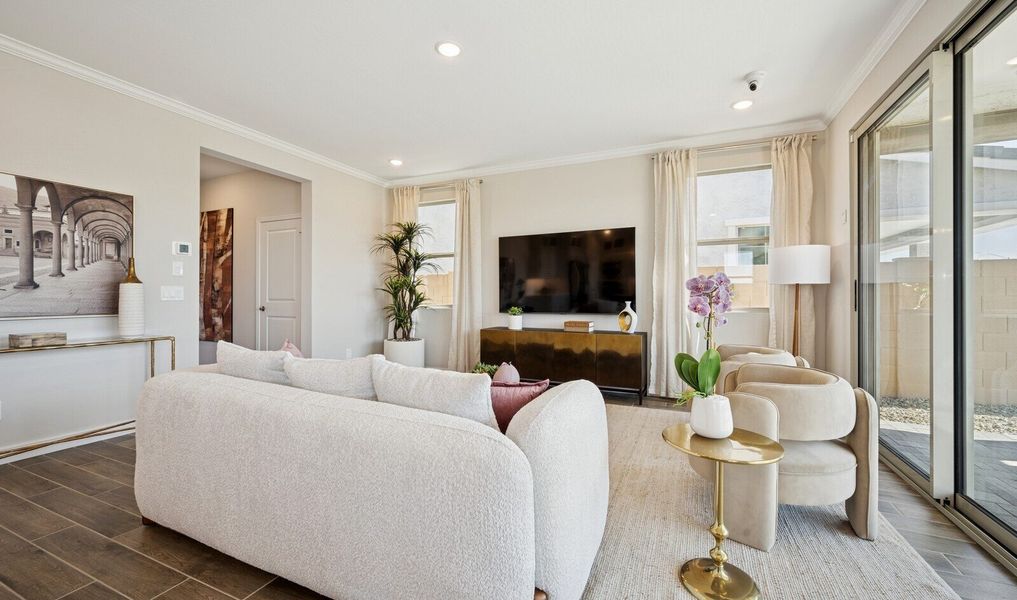 Great room with sliding glass door