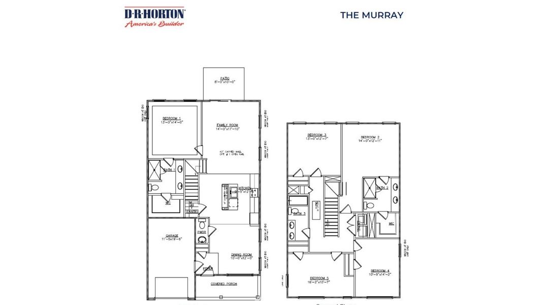 2D floor plan layout of this home in Pine Hills Townhomes at Cane Bay, Summerville, SC (Image 2).