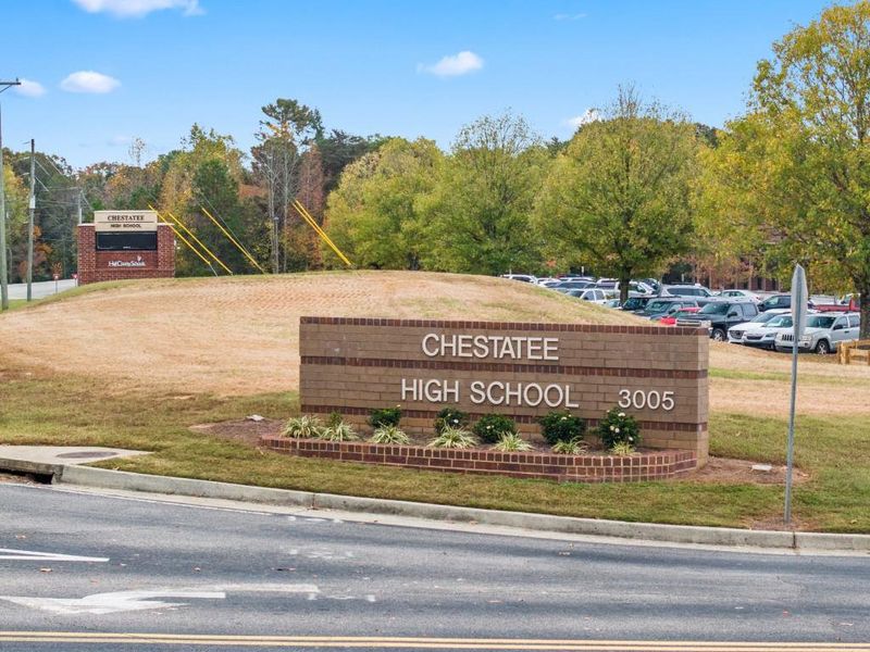 Front exterior of a new home in Falcon Landing, Gainesville, GA, highlighting curb appeal (Image 18).
