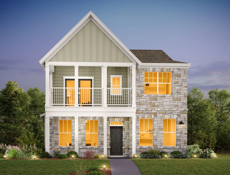 Representative exterior photo of a completed home built from the Raven by Ashton Woods in The Cottages at Lariat, Liberty Hill, TX (Image 6).