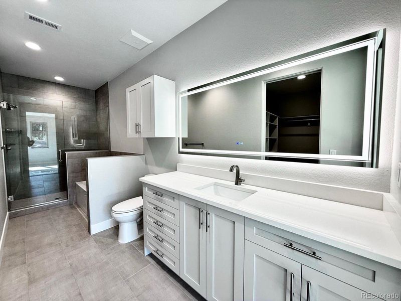 Primary Bathroom with Tub and oversized Shower. Primary Bathroom with Tub and oversized Shower.