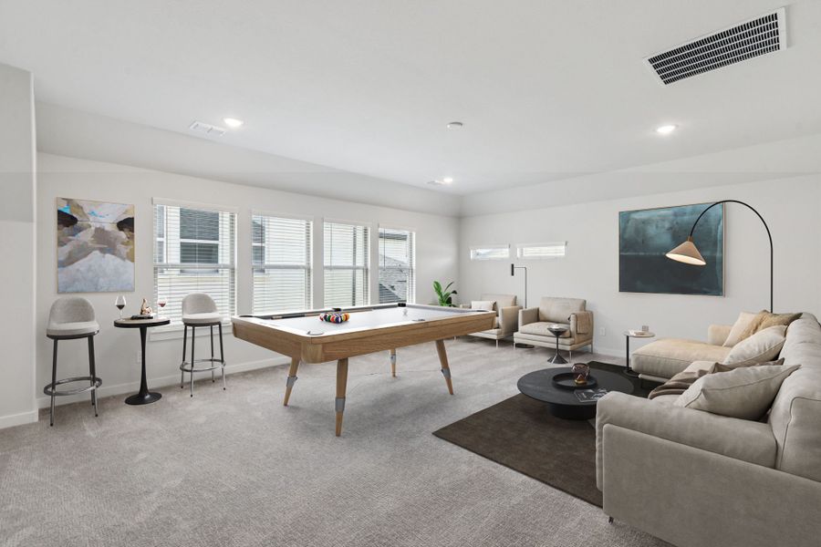 Game Room in the Mercury home plan by Trophy Signature Homes – REPRESENTATIVE PHOTO Game Room in the Mercury home plan by Trophy Signature Homes – REPRESENTATIVE PHOTO