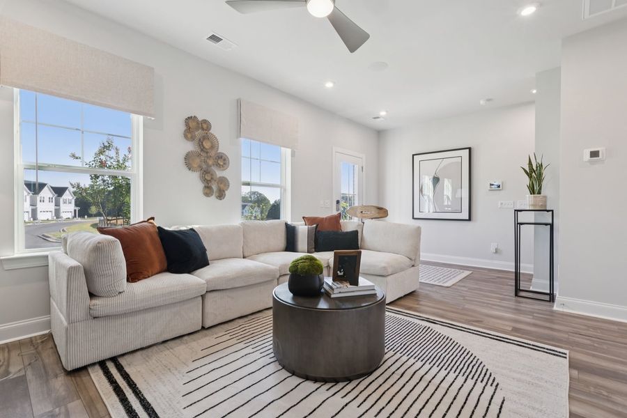 Welcoming Living Room at Entry Level