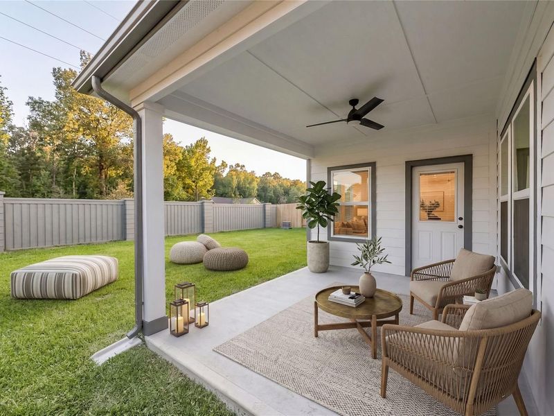 Exterior details and patio area of a home in Sundance Cove, Crosby (Image 31).