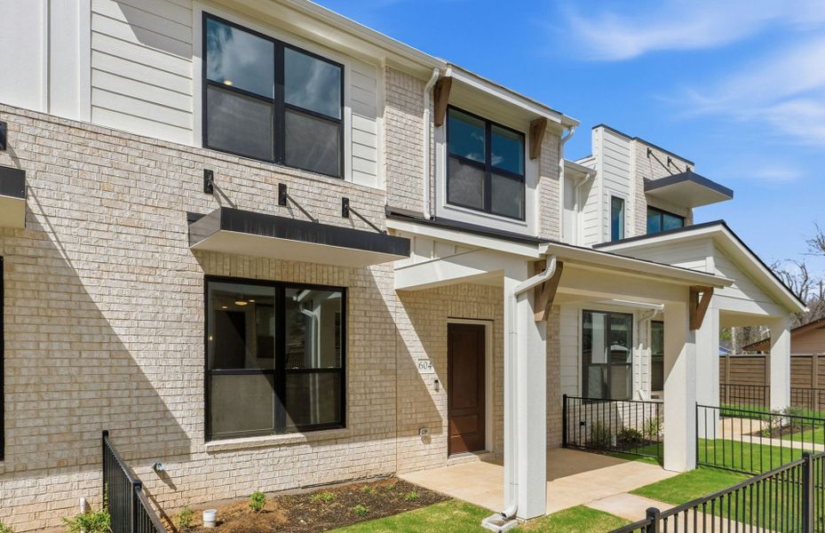 Exterior details and patio area of a home in Monarch on Main, Round Rock (Image 21).