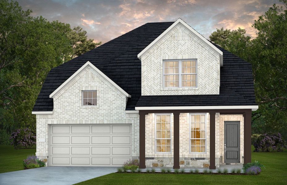 Representative exterior photo of a completed home built from the Garwood by Pulte Homes in Blue Creek Trails, Richmond, TX (Image 14). Representative exterior photo of a completed home built from the Garwood by Pulte Homes in Blue Creek Trails, Richmond, TX (Image 14).