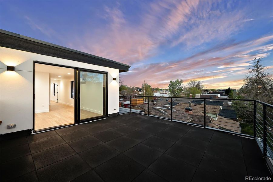 Expansive outdoor deck for evening sunsets and entertaining