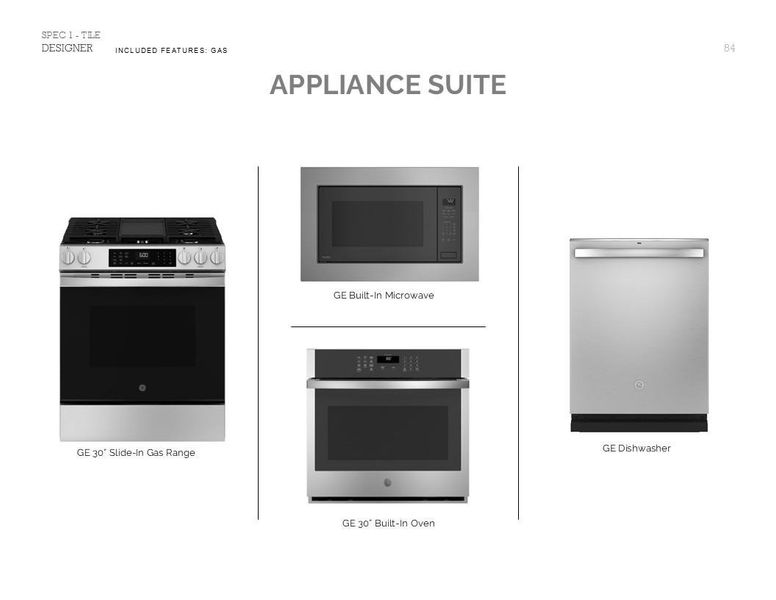 Classic Look Palette 4: Appliance Selection Sheet (*Artist rendering used for illustration purposes only.)