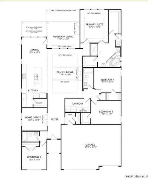 2D floor plan layout of this home in Ventana - 60', Bulverde, TX (Image 2). 2D floor plan layout of this home in Ventana - 60', Bulverde, TX (Image 2).