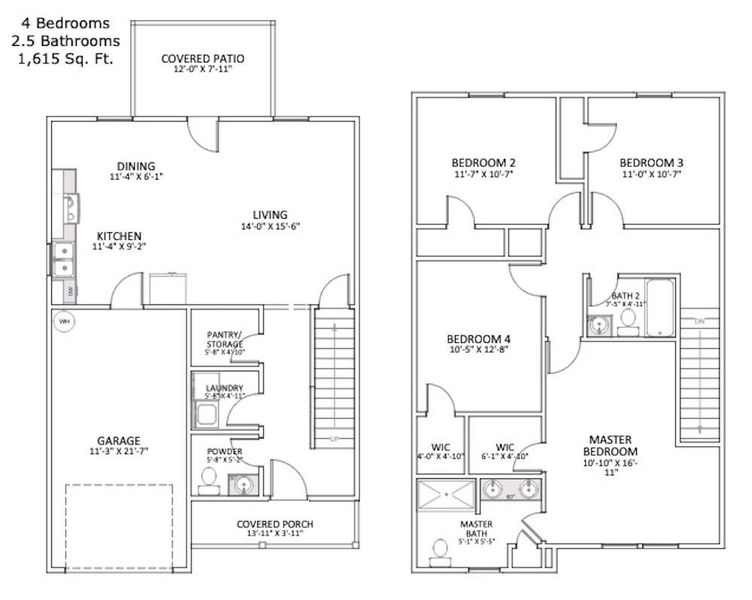 2D floor plan layout of this home in Stones Throw, Inman, SC (Image 2). 2D floor plan layout of this home in Stones Throw, Inman, SC (Image 2).