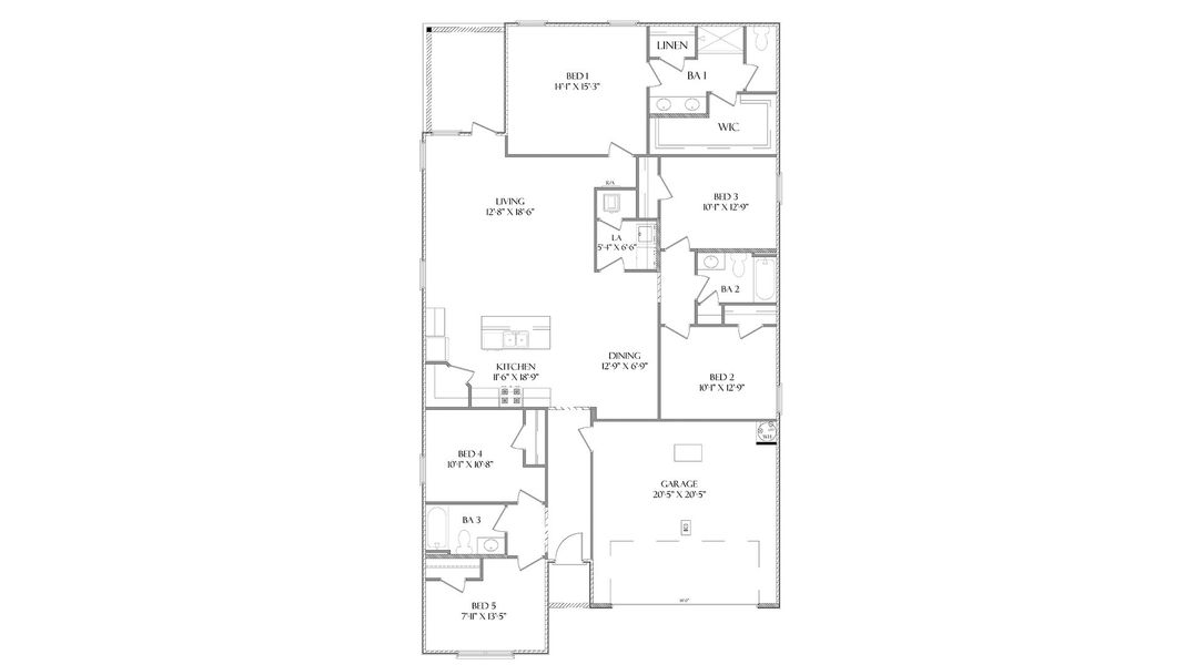 2D floor plan layout of this home in Ashton Park Phase III, Freeport, FL (Image 2). 2D floor plan layout of this home in Ashton Park Phase III, Freeport, FL (Image 2).
