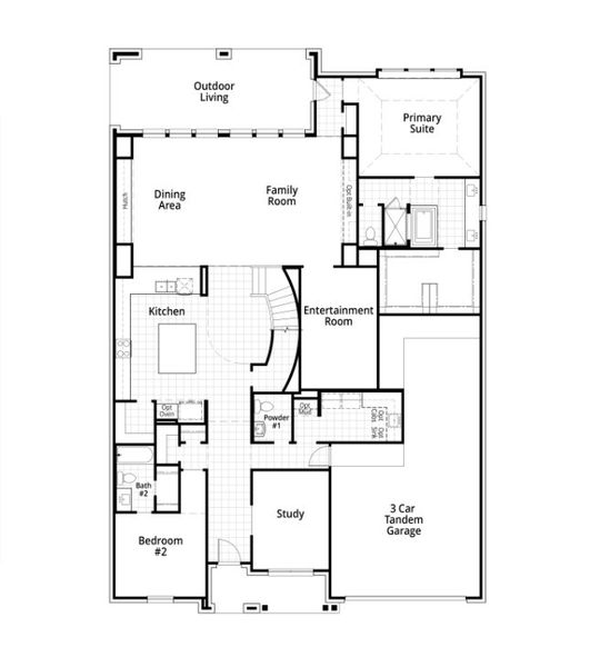 2D floor plan layout for the Royston by Highland Homes in The George, Richmond, TX (Image 17).