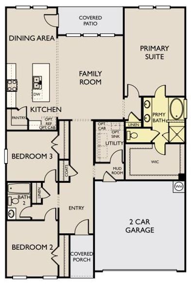 2D floor plan layout of this home in The Colony, Bastrop, TX (Image 4).