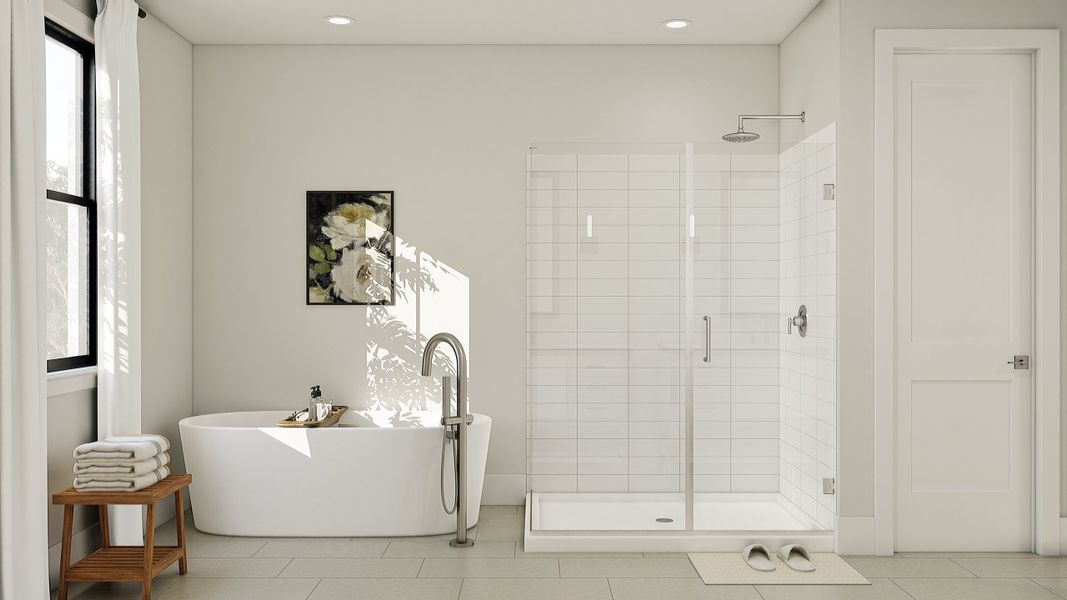 Primary Bath with freestanding tub