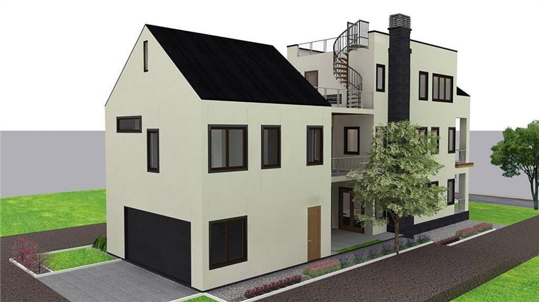Exterior rendering of this home design in , Atlanta, GA (Image 6).