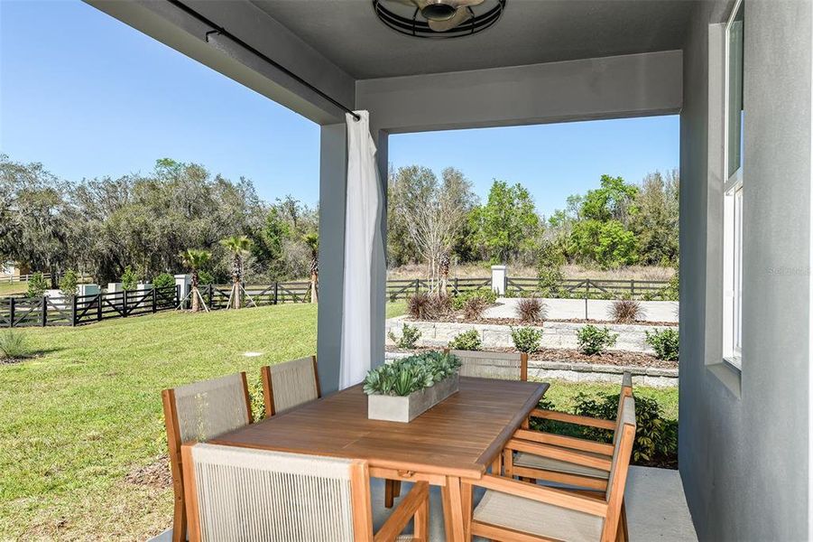 Exterior details and patio area of a home in Vintner Reserve, Clermont (Image 2). Exterior details and patio area of a home in Vintner Reserve, Clermont (Image 2).