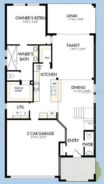 2D floor plan layout of this home in Waterset Tradition Series, Apollo Beach, FL (Image 2). 2D floor plan layout of this home in Waterset Tradition Series, Apollo Beach, FL (Image 2).
