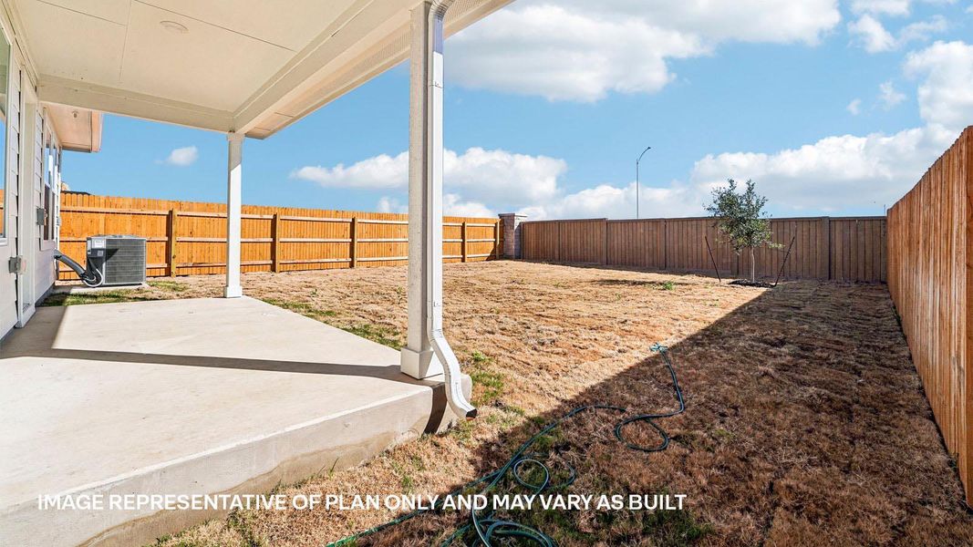 Exterior details and patio area of a home in Marigold, Kyle (Image 18). Exterior details and patio area of a home in Marigold, Kyle (Image 18).