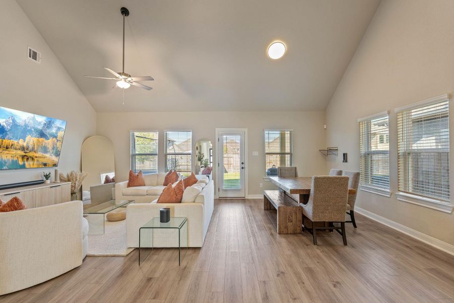 Furnished interior view inside a new home in Pine Lake Cove - Classic Series, Montgomery (Image 12). Furnished interior view inside a new home in Pine Lake Cove - Classic Series, Montgomery (Image 12).