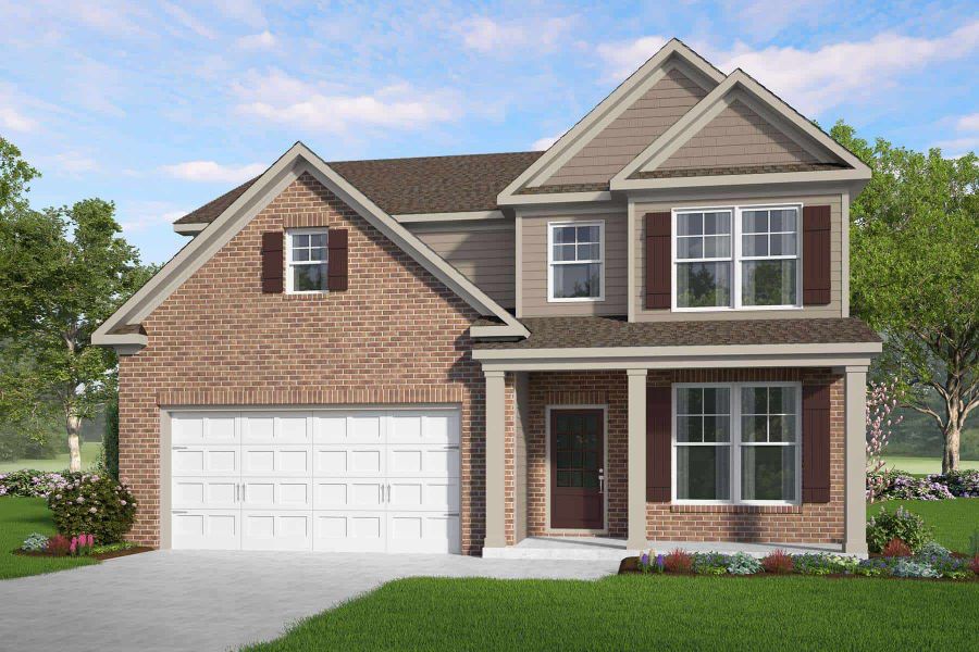 Representative exterior photo of a completed home built from the Heron Cottage by McKinley Homes in Stratford Square, Lawrenceville, GA (Image 1). Representative exterior photo of a completed home built from the Heron Cottage by McKinley Homes in Stratford Square, Lawrenceville, GA (Image 1).