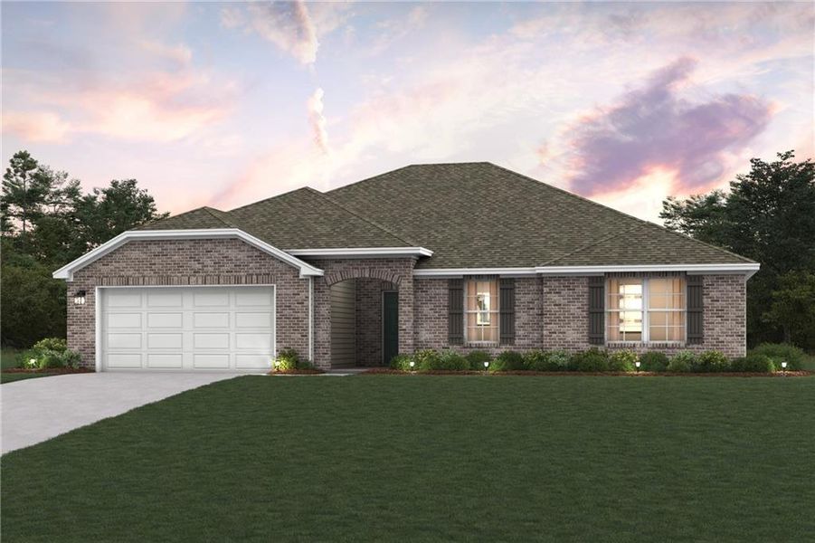 Front exterior of a new home in Southfield, Bonaire, GA, highlighting curb appeal (Image 1). Front exterior of a new home in Southfield, Bonaire, GA, highlighting curb appeal (Image 1).