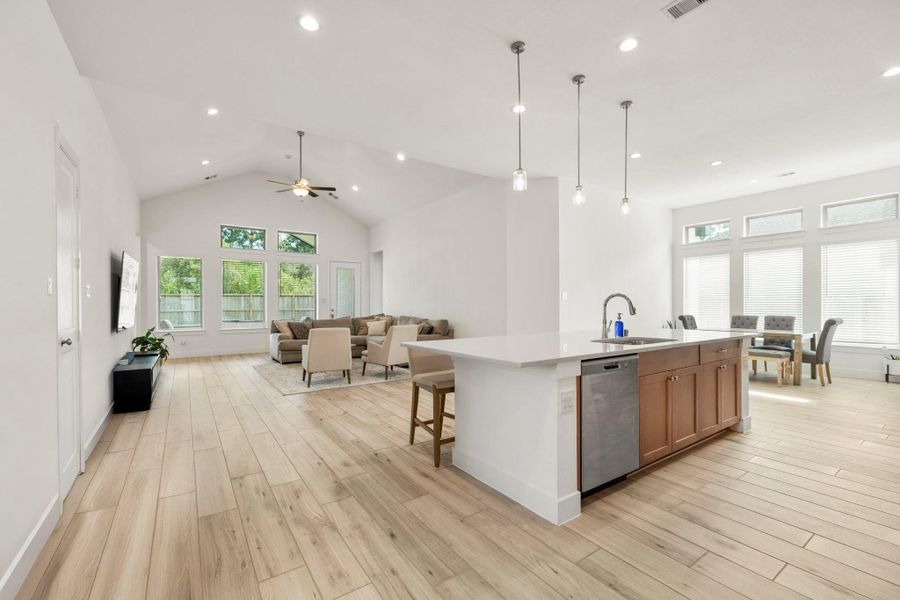 This kitchen will not disappoint! There is plenty of storage and counterspace making this kitchen every chef's dream! It opens to the family room and dining area making it perfect to host any event or holiday! This kitchen will not disappoint! There is plenty of storage and counterspace making this kitchen every chef's dream! It opens to the family room and dining area making it perfect to host any event or holiday!