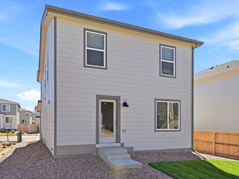 Exterior details and patio area of a home in Lorson Ranch: The Trail Collection, Colorado Springs (Image 2). Exterior details and patio area of a home in Lorson Ranch: The Trail Collection, Colorado Springs (Image 2).