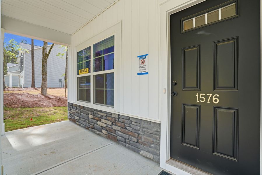 Representative exterior details of a home built from the Myrtle Select N by McGuinn Homes in Broadway Lake, Anderson (Image 26).