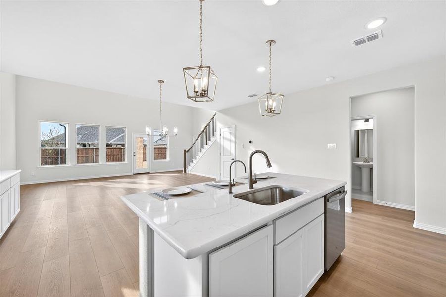 Furnished interior view inside a new home in Lily Creek at Sutton Fields, Aubrey (Image 14). Furnished interior view inside a new home in Lily Creek at Sutton Fields, Aubrey (Image 14).