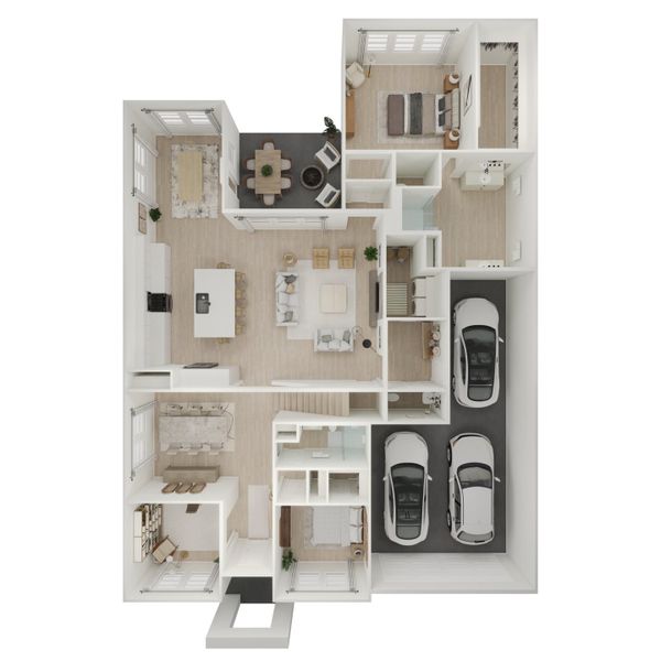 2D floor plan layout for the Mykonos by K. Hovnanian® Homes in Grand Oaks, Mont Belvieu, TX (Image 4). 2D floor plan layout for the Mykonos by K. Hovnanian® Homes in Grand Oaks, Mont Belvieu, TX (Image 4).