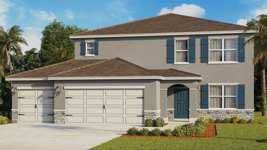 Representative exterior photo of a completed home built from the ELLE by D.R. Horton in Tides Edge, Ormond Beach, FL (Image 2).