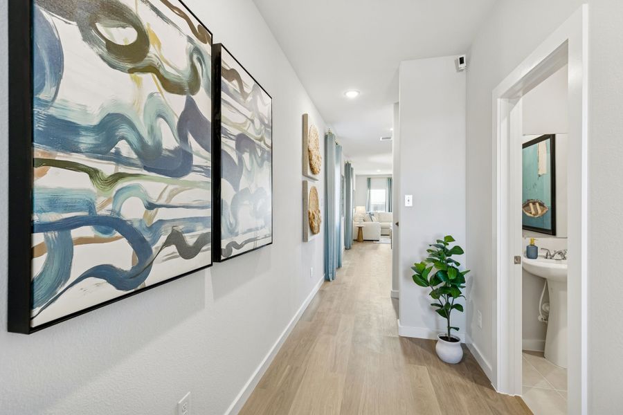 Entryway in a Nicholson Ranch Magnolia Model Home in Lavon TX by Trophy Signature Homes