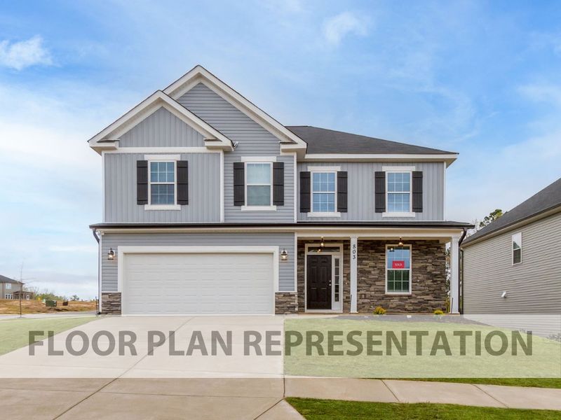 Front Exterior Floorplan Representation Photo | The Fairport II Plan