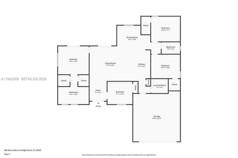 2D floor plan layout of this home in , Lehigh Acres, FL (Image 5).