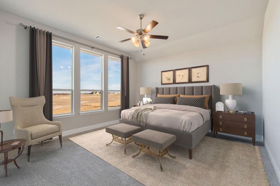 Primary Bedroom | Concept 2915 at The Meadows in Gunter, TX by Landsea Homes