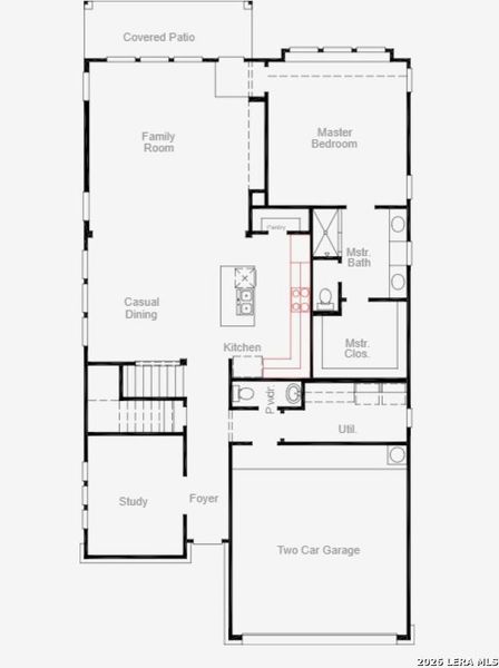 2D floor plan layout of this home in Davis Ranch, San Antonio, TX (Image 3).
