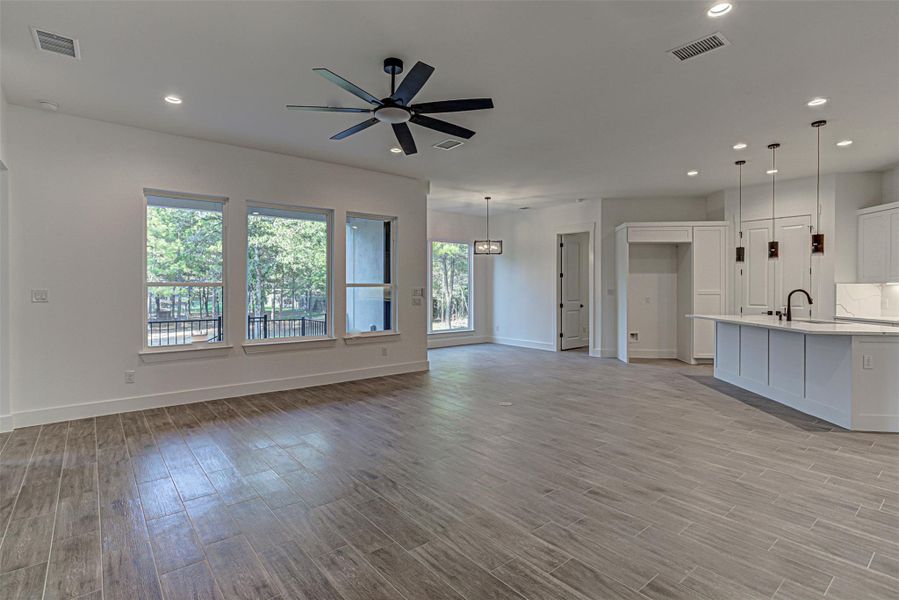 Open concept living - dining areas Open concept living - dining areas