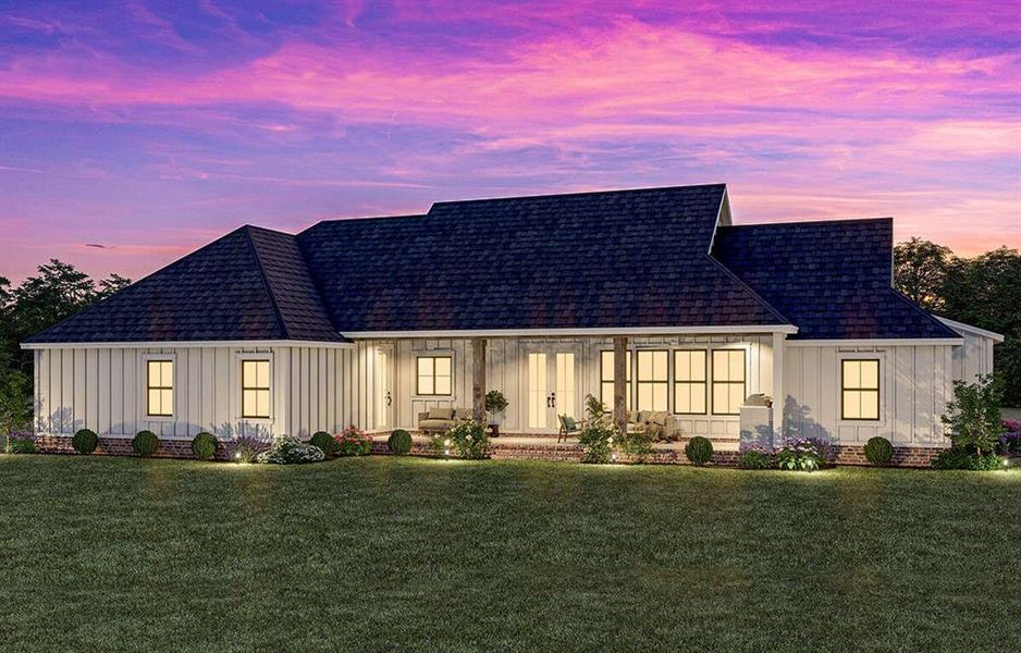 Front exterior of a new home in Oak Water Ranch, Granbury, TX, highlighting curb appeal (Image 23).