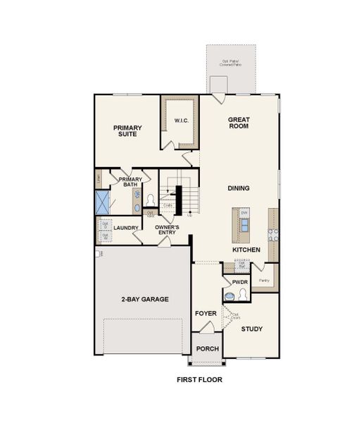 2D floor plan layout for the Medina - 50'S by Century Communities in Trails at Woodhaven, La Marque, TX (Image 3).