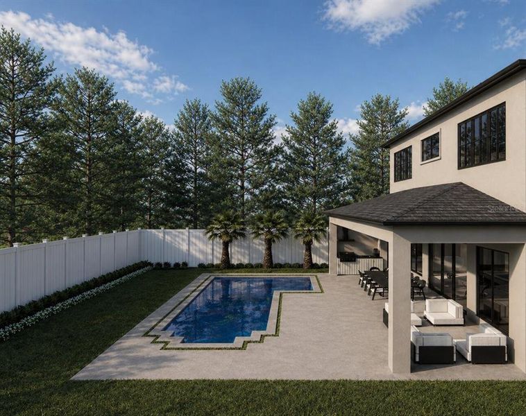 Exterior details and patio area of a home in , Orlando (Image 3).
