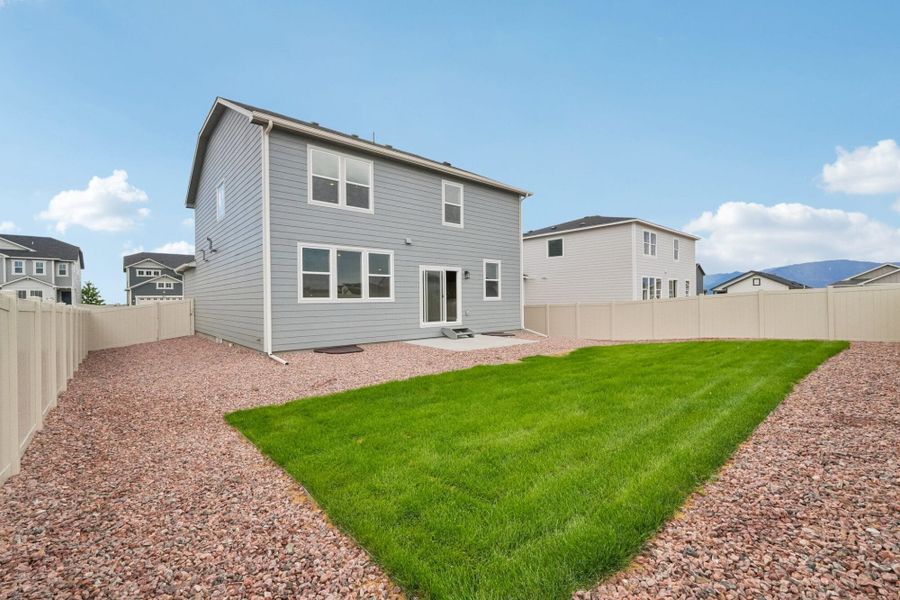 Exterior details and patio area of a home in The Trails at Aspen Ridge, Colorado Springs (Image 3).