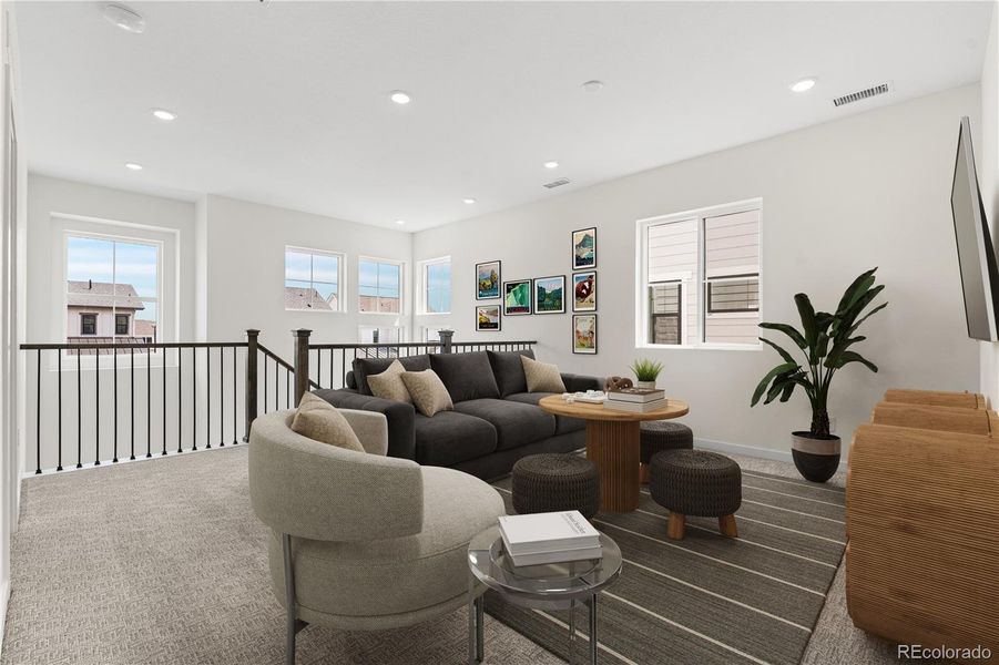 Furnished interior view inside a new home in Harmony at Solstice, Littleton (Image 18).