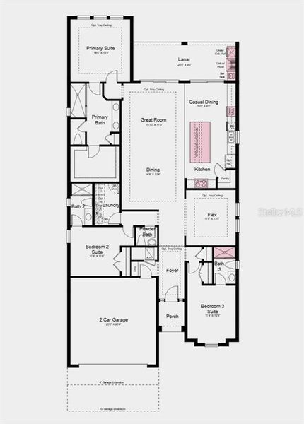 2D floor plan layout of this home in Center Lake Ranch Community Group Page, St. Cloud, FL (Image 4).