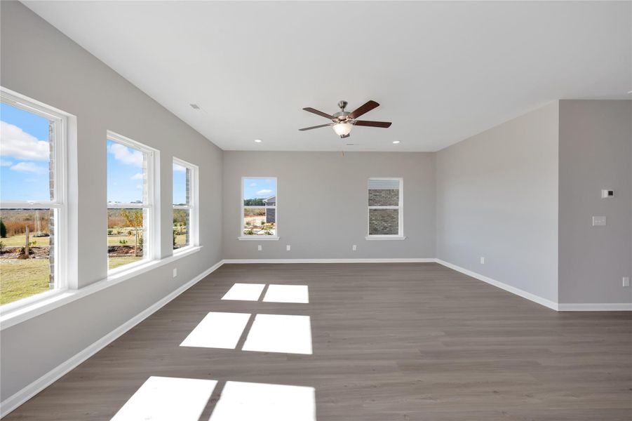 The Harrington- Breakfast area into the family room. The Harrington- Breakfast area into the family room.