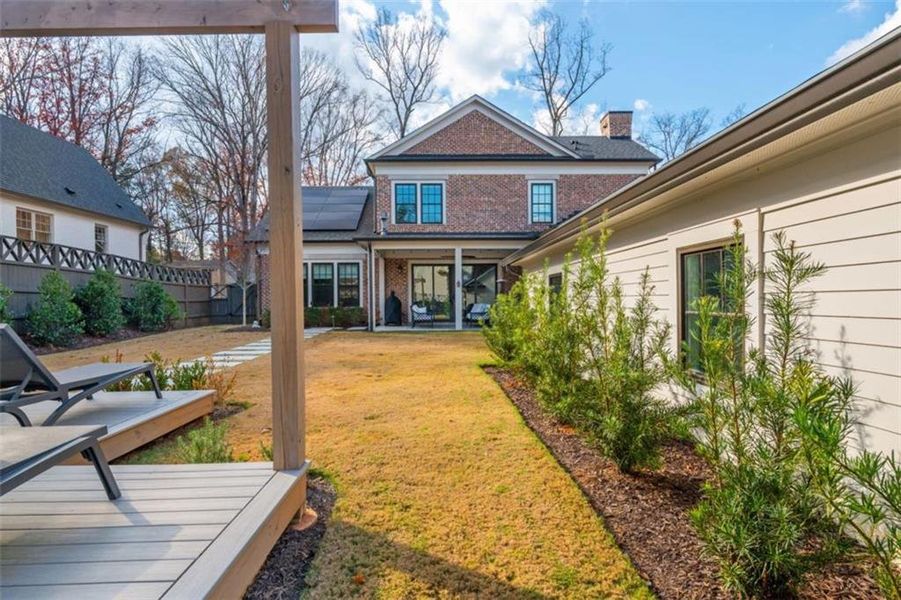 Exterior details and patio area of a home in Barrington Place, Roswell (Image 3). Exterior details and patio area of a home in Barrington Place, Roswell (Image 3).