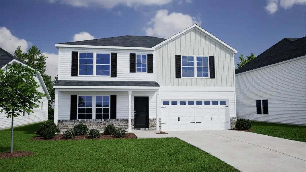 Representative exterior photo of a completed home built from the Turner - Genesis Value Collection by Mungo Homes in Fairfield Place East and West, Chesnee, SC (Image 16). Representative exterior photo of a completed home built from the Turner - Genesis Value Collection by Mungo Homes in Fairfield Place East and West, Chesnee, SC (Image 16).